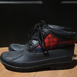 Athletech Black and Red Plaid Winter Boots